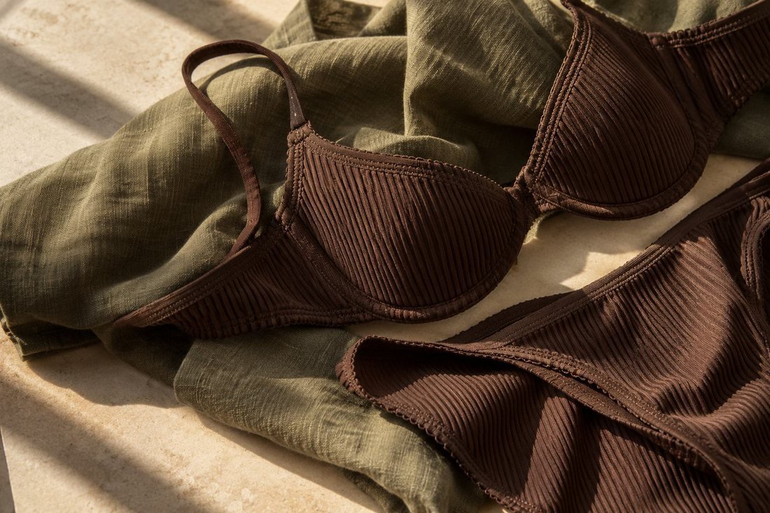 Chocolate Ribbed Bra